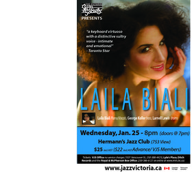 Wed. Jan 25th 2012 - : Laila Biali - May 25th @ Hermann's Jazz Club