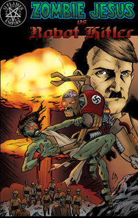 Zombie Jesus Vs. Robot Hitler - T-Shirt - Comic Cover
