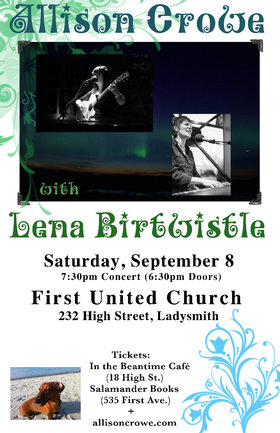 A fun concert for all &ndash; mixing voice, piano, and guitar &ndash; and genres from rock to folk, jazz, pop and soul.: Allison Crowe, Lena Birtwistle @ Ladysmith First United Church Sep 8 2012 - Jun 24th @ Ladysmith First United Church