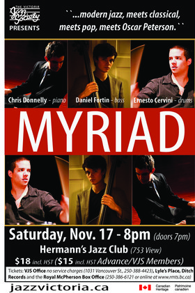Sat. Nov 17th 2012 - : Chris Donnelly's MYRIAD - May 25th @ Hermann's Jazz Club