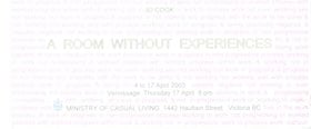 Jo Cook : A Room Without Experiences - May 15th @ 