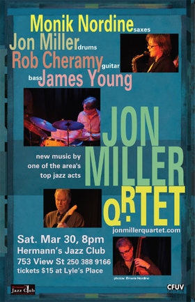 Sat. Mar 30th 2013 - Jon Miller Quartet: Jon Miller Quartet - May 25th @ Hermann's Jazz Club