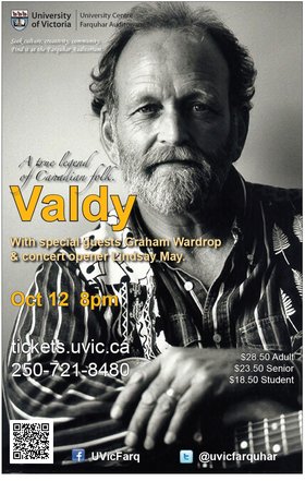 Valdy, Graham Wardrop, Lindsay May @ The Farquhar at UVic Oct 12 2013 - Jun 16th @ The Farquhar at UVic