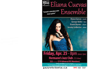 Fri. Apr 25th 2014 - : Eliana Cuevas Ensemble - May 8th @ Hermann's Jazz Club