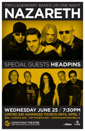 Nazareth with guests Headpins: Nazareth, The Headpins @ Cowichan Performing Arts Centre Jun 25 2014 - Jun 24th @ Cowichan Performing Arts Centre