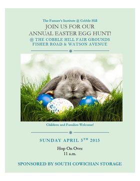 Easter Egg Hunt @ Cobble Hill Fairgrounds Apr 5 2015 - Jun 24th @ Cobble Hill Fairgrounds