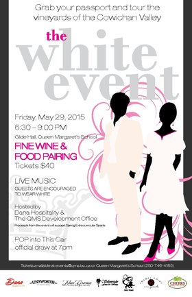 White Event - Wine and Food Pairing @ Queen Margaret's School - Glide Hall May 29 2015 - Jun 24th @ Queen Margaret's School - Glide Hall