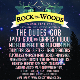 Rock of the Woods: The Dudes, Gob, JPOD, Good for Grapes, Hibou, Michael Bernard Fitzgerald, Carmanah, Thunderpussy, SISTERS, Band of Rascals, Flipout w/Jesse Manason, Dante Decaro, Fauna Shade, Man Made Lake, Coastal Giant, The Wild Romantics, High Noon to Midnight, Sean Baker, Gold & Shadow , LOVECoast, Winston Wolfe, Subterranean, The Bad, And More, A A @ Lazy River, Sahtlam Jul 23 2015 - Jun 24th @ Lazy River, Sahtlam