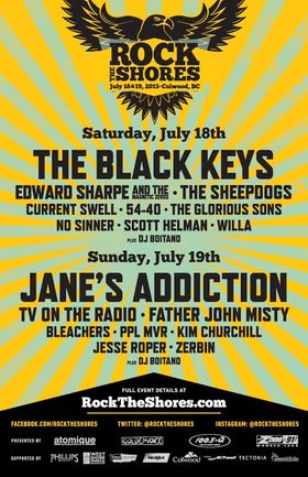 Rock The Shores: The Black Keys, Edward Sharpe and the Magnetic Zeros, The Sheepdogs, Current Swell, 54-40, The Glorious Sons, No Sinner, Scott Helman, Willa @ West Shore Parks & Recreation, lower fields Jul 18 2015 - May 14th @ West Shore Parks & Recreation, lower fields
