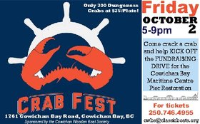 CrabFest @ Cowichan Bay Maritime Centre Oct 2 2015 - Jun 25th @ Cowichan Bay Maritime Centre