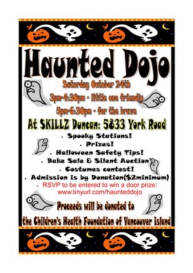 Haunted Dojo - Kids Halloween Party & Charity FUNdraiser! @ SKILLZ Duncan Oct 24 2015 - Jun 25th @ SKILLZ Duncan