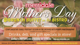 Mother's Day Brunch at Merridale @ Merridale Cidery & Distillery May 8 2016 - Jun 25th @ Merridale Cidery & Distillery