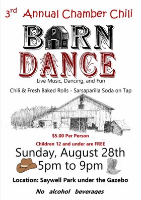 3rd Annual Chamber Chili Barn Dance @ Saywell Park Aug 28 2016 - Jun 25th @ Saywell Park