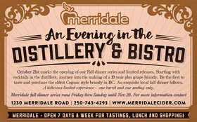 Cowichan Cognac Dinner Event at Merridale @ Merridale Cidery & Distillery Oct 21 2016 - Jun 25th @ Merridale Cidery & Distillery