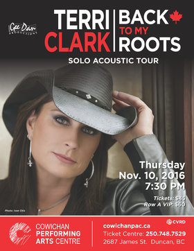 Terri Clark - Back to My Roots Acoustic Tour @ Cowichan Performing Arts Centre Nov 10 2016 - Jun 25th @ Cowichan Performing Arts Centre