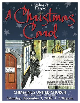 Dickens' "A Christmas Carol" A Reading with the Concenti Singers @ Chemainus United Church Dec 3 2016 - Jun 25th @ Chemainus United Church