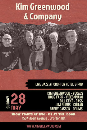 Kim Greenwood & Company, Kim Greenwoood @ Osborne Bay Pub  May 28 2017 - Jun 25th @ Osborne Bay Pub 