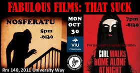 Fabulous Films: That Suck (Halloween Doubleheader) @ Vancouver Island University - Cowichan Campus Oct 30 2017 - Jun 25th @ Vancouver Island University - Cowichan Campus