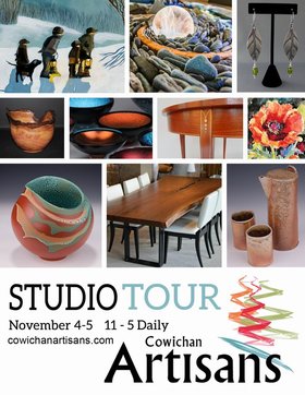 Cowichan Artisans Fall Studio Tour: Coventry Woodworks, Cathi Jefferson, Ken Broadland, Ancient Art of Stone, Jennifer Lawson, Mary Fox, Morgan Saddington, Kiln Art Glass Studio, Laurel Hibbert @ various artists studios Nov 4 2017 - Jun 25th @ various artists studios