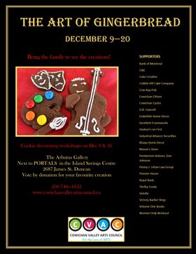 The Art of Gingerbread @ The Arbutus Gallery - Island Savings Centre Dec 9 2017 - Jun 25th @ The Arbutus Gallery - Island Savings Centre