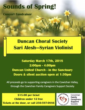Sounds of Spring!: Duncan Choral Society, Sari Alesh @ Duncan United Church Mar 17 2018 - Jun 25th @ Duncan United Church