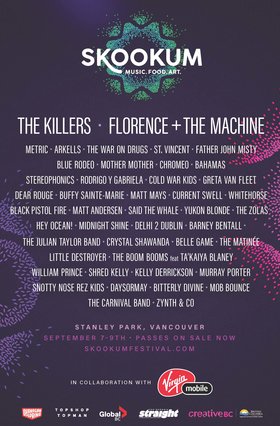 Current Swell, The War on Drugs, Father John Misty, Florence + The Machine, Bahamas @ SKOOKUM Festival Sep 8 2018 - May 14th @ SKOOKUM Festival