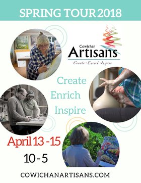Cowichan Artisans Spring Studio Tour: Laurel Hibbert, Mary Fox, Cathi Jefferson, Live Edge Design, Ancient Art of Stone, Cam Russell, Karen Trickett, Peggy Brackett, Jo Ludwig, Ken Broadland, Jennifer Lawson, Bonnie Schmaus @ Cowichan Artisans Apr 13 2018 - Jun 25th @ Cowichan Artisans