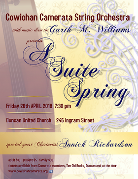 A Suite Spring: Cowichan Camerata String Orchestra @ Duncan United Church Apr 20 2018 - Jun 25th @ Duncan United Church