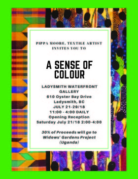 Art Show: A Sense of Colour: Pippa Moore @ Ladysmith Waterfront Gallery Jul 21 2018 - Jun 26th @ Ladysmith Waterfront Gallery