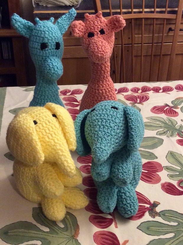 Giraffe or Elephant Stuffy by 
Della Cronkrite