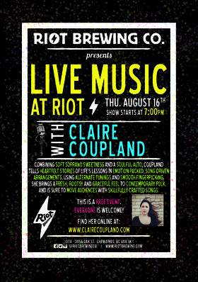 Claire Coupland  @ Riot Brewing Co. Aug 16 2018 - Jun 26th @ Riot Brewing Co.