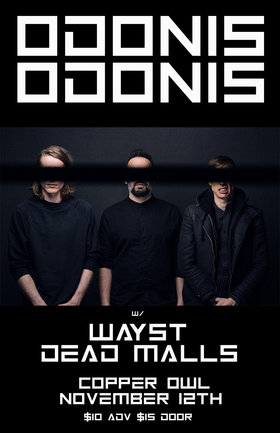 the fifty fifty arts collective presents: Odonis Odonis, Wayst, Dead Malls - May 1st @ Copper Owl