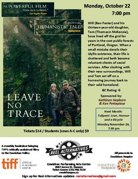 Leave No Trace @ Cowichan Performing Arts Centre Oct 22 2018 - Jun 26th @ Cowichan Performing Arts Centre