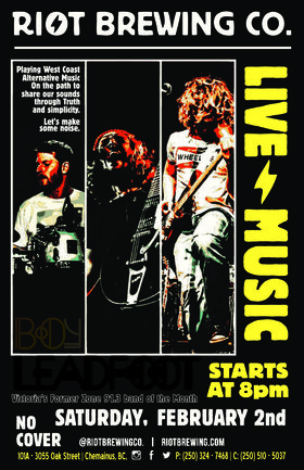 Live Music at Riot: Boy Leadfoot @ Riot Brewing Co. Feb 2 2019 - Jun 26th @ Riot Brewing Co.