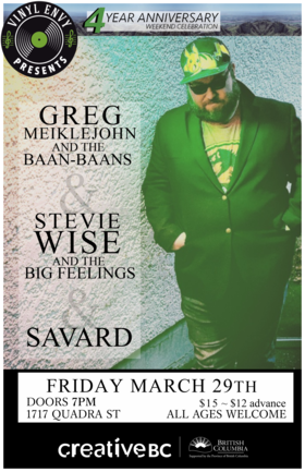 Fri. Mar 29th 2019 - Vinyl Envy 4-Year Anniversary:: Greg Meiklejohn &... - Jun 14th @ Vinyl Envy