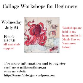 Beginner's Collage Workshop: Wilma Millette @ Creartfuldodger Studio Jul 24 2019 - Jun 29th @ Creartfuldodger Studio