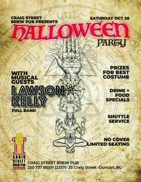 Halloween Party: Lawson Kelly (full band) @ Craig Street Brew Pub Oct 26 2019 - Jun 27th @ Craig Street Brew Pub