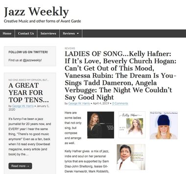 LADIES OF SONG…Kelly Hafner: If It’s Love, Beverly Church Hogan: Can’t Get Out of This Mood, Vanessa Rubin: The Dream Is You-Sings Tadd Dameron, Angela Verbugge: The Night We Couldn’t Say Good Night