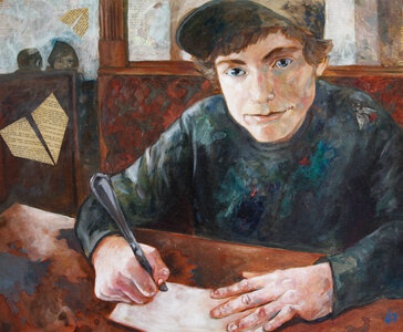 Space Plans (Portrait of My Brother at a Restaurant) by 
Laura Bonnie