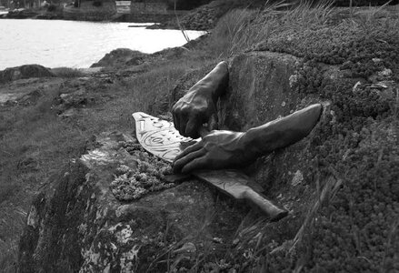 Hands of Time - Carving a Canoe Paddle by 
Crystal Przybille (sculptor), Clarence Dick (designer)