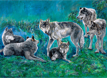 WolfFamily by 
Carole Finn (OSA SFCA)