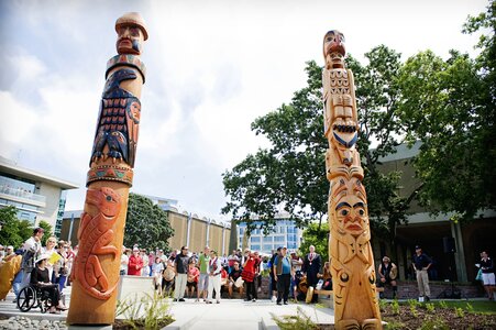 "Two Brothers" Spirit Poles in Spirit Square by 
Butch Dick