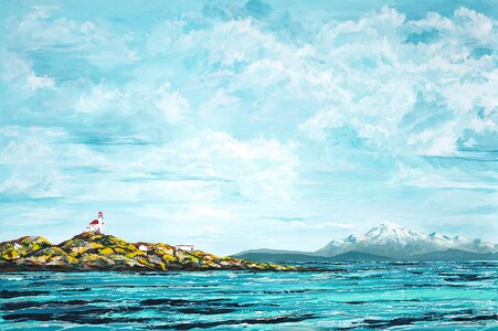 Trial Island with Mount Baker by 
Peter N Van Giesen