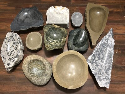Collection of Large Stone Bowls by 
Daniel Poisson