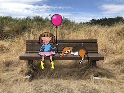 Girl and Beagle by 
Val Lawton
