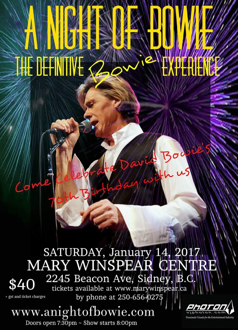 A Night of Bowie: Syl Thompson @ Mary Winspear Centre Jan 14 2017 - May 8th @ Mary Winspear Centre
