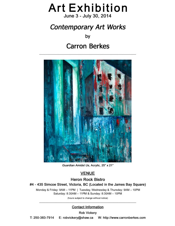 Carron Berkes Art Show at Heron Rock Bistro @ Heron Rock Bistro - Jun 03, 2014