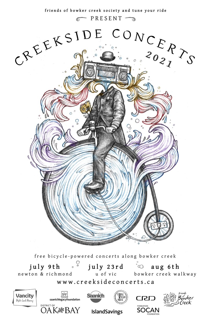2021 Creekside Concerts - Concert #3: Luke Wallace, Manjinder Benning & Heather Cunliffe, Asiyah Robinson @ Bowker Creek Walkway - Aug 06, 2021