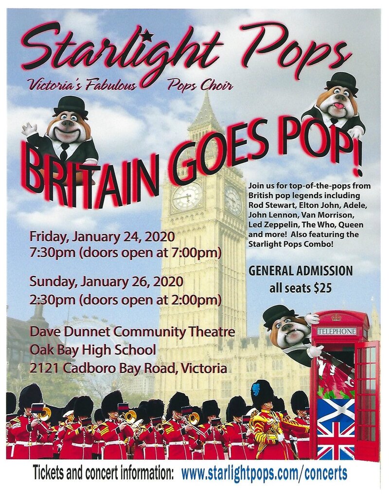 Starlight Pops presents "Britain Goes POP!": Starlight Pops  @ Dave Dunnet Theatre Jan 24 2020 - May 28th @ Dave Dunnet Theatre