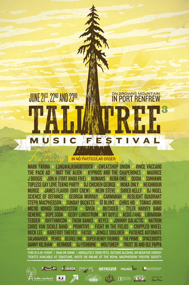 Tall Tree Music Festival III: Dj Mark Farina, Sweatshop Union, The Pack A.D., Vince Vaccaro, Kyprios and the Chaperones, Moka Only, Kuba Oms, AND MANY MORE... @ Browns Mountain Jun 23 2012 - May 6th @ Browns Mountain